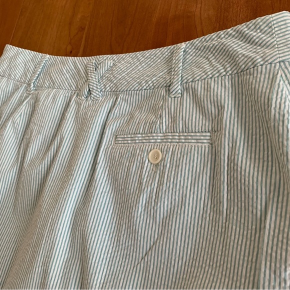 Liz & Co. Mint Striped Seersucker Skort Womens 10 With Pockets - Picture 11 of 11